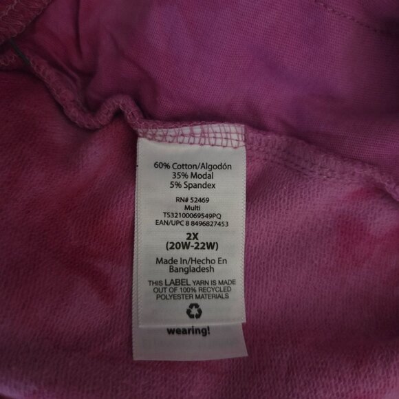 Terra & Sky Plus 2X Tie Dye Pink Shorts and Sweatshirt Set 2-Piece - Picture 8 of 12